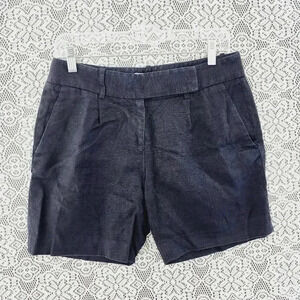 MICHAEL Michael Kors 100% linen bermuda women's shorts 4 navy. blue